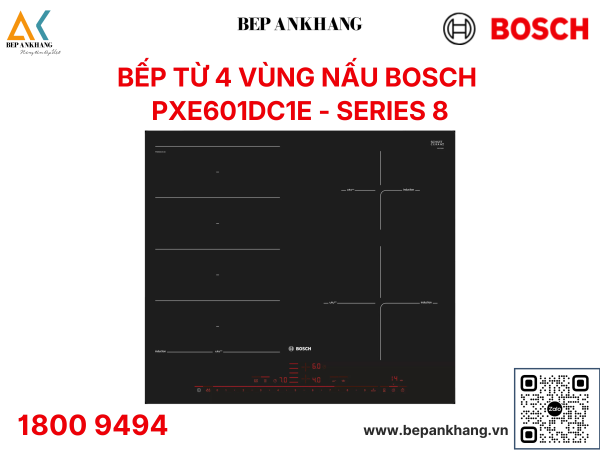 Bếp từ 4 vùng nấu BOSCH PXE601DC1E Series 8